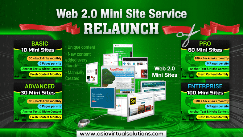Web 2.0 Back-links upgraded to be Web 2.0 Mini Site Service 1 Web 2.0 Mini Site Relaunched