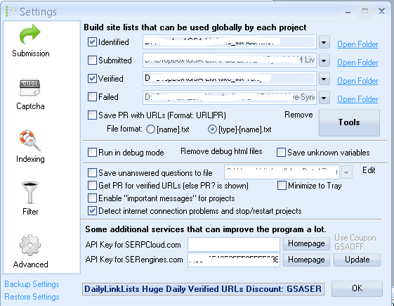 10 Things your mom never told you about GSA Search Engine Ranker 12 GSA Search Engine Ranker - advance settings