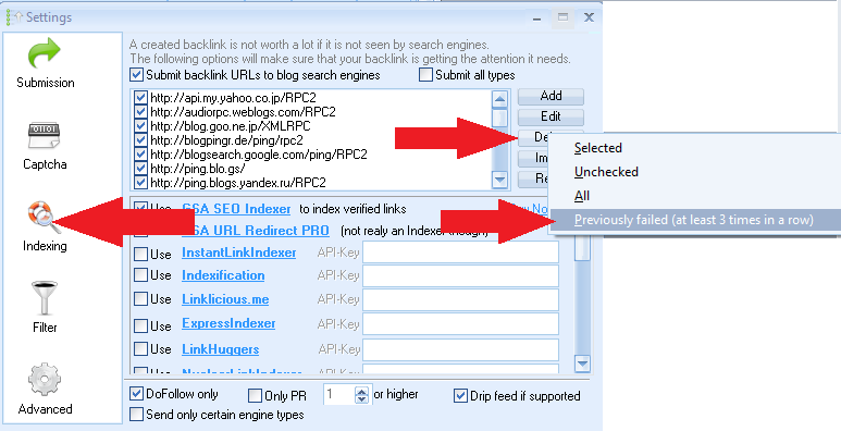 GSA Search Engine Ranker 5 のメンテナンスのヒント GSA検索エンジンランカー - Pingサイトのメンテナンス