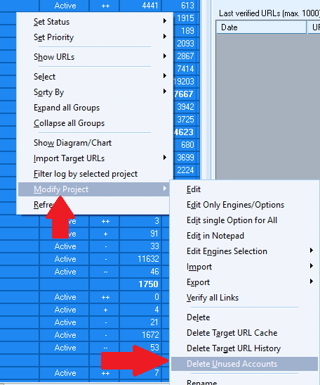 GSA Search Engine Ranker 7 のメンテナンスのヒント 未使用のGSA Serアカウントを削除する