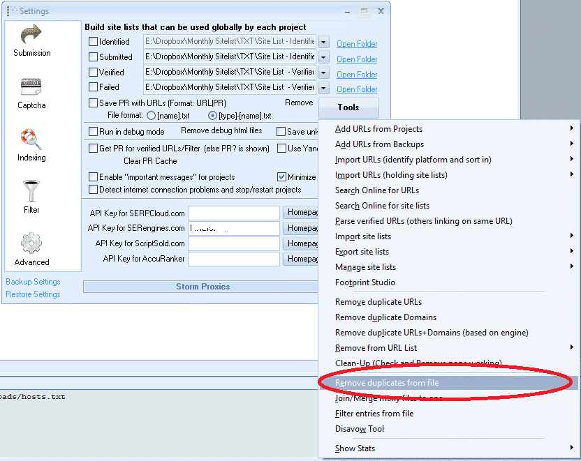 GSA Search Engine Ranker - ลบรายการซ้ำออกจากไฟล์ GSA Search Engine Ranker - ลบรายการซ้ำออกจากไฟล์