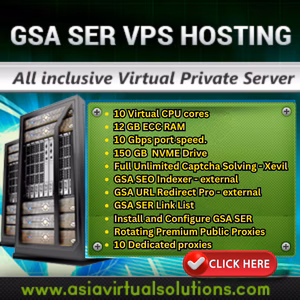 Asia Virtual Solutions – SEO Tools & GSA SER Services 26 GSA Search Engine Ranker VPS