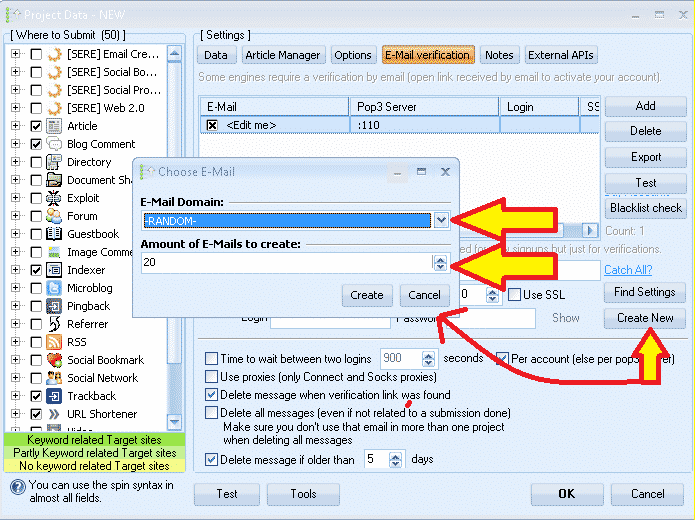 Как создать бесплатные почтовые аккаунты с помощью GSA Search Engine Ranker 3 Выберите бесплатный сервис ранжирования поисковых систем GSA.