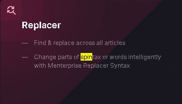 Đánh giá Menterprise: Công cụ tạo nội dung tốt nhất từ trước đến nay? 10 Một nền đen với dòng chữ 'máy sao chép tìm và thay thế mọi thứ một cách thông minh'.