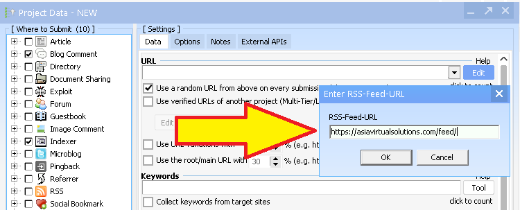 GSA Search Engine Ranker 3를 사용하여 RSS 피드를 홍보하는 방법 GSA 검색 엔진 랭커에 RSS 피드 추가하기