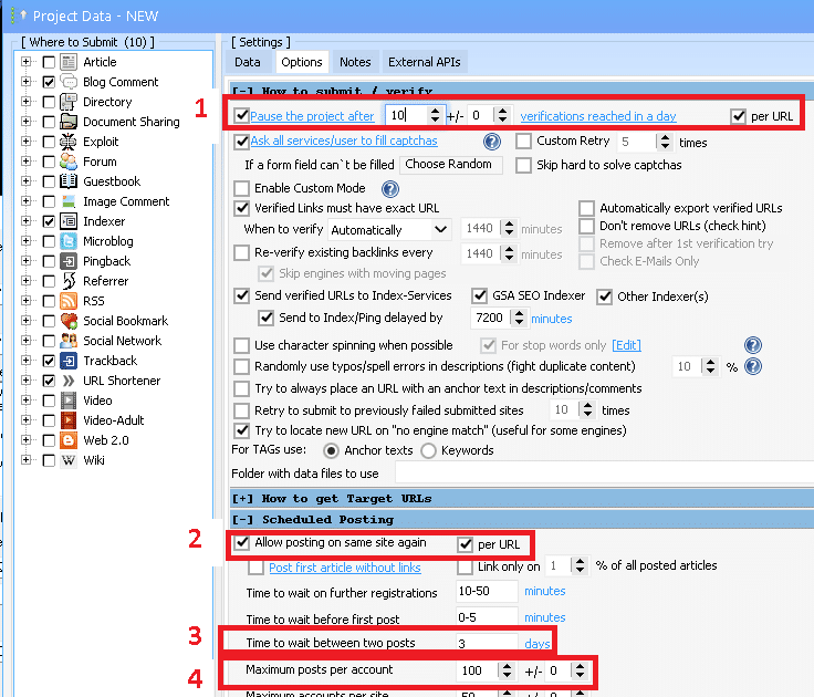 GSA Search Engine Ranker 6을 사용하여 RSS 피드를 홍보하는 방법 RSS 피드를 사용할 때의 GSA SER 설정