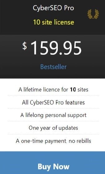 CyberSEO Pro - 10 Site Licence CyberSEO Pro - 10 Site Licence