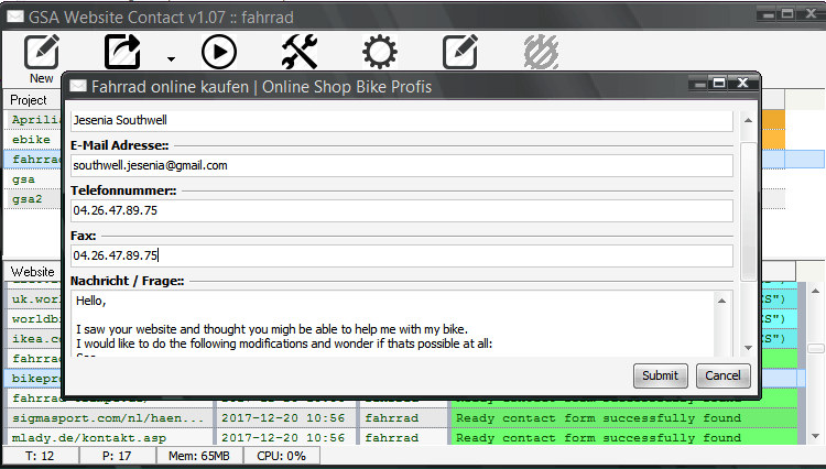 GSA Website Contact - Automate Contact Form Submissions 15 GSA Website Contact - Submission Preview