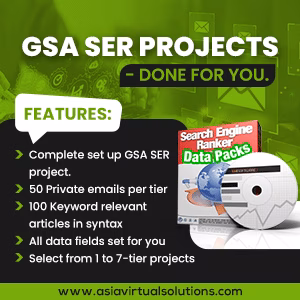 ایشیا ورچوئل سلوشنز - SEO ٹولز اور GSA SER سروسز 23 ڈیجیٹل مارکیٹنگ سروس کا اشتہار SEO ٹولز اور خصوصیات جیسے gsa ser پروجیکٹس، نجی ای میلز، اور مطلوبہ الفاظ سے متعلقہ مضامین کی نمائش کرتا ہے۔.