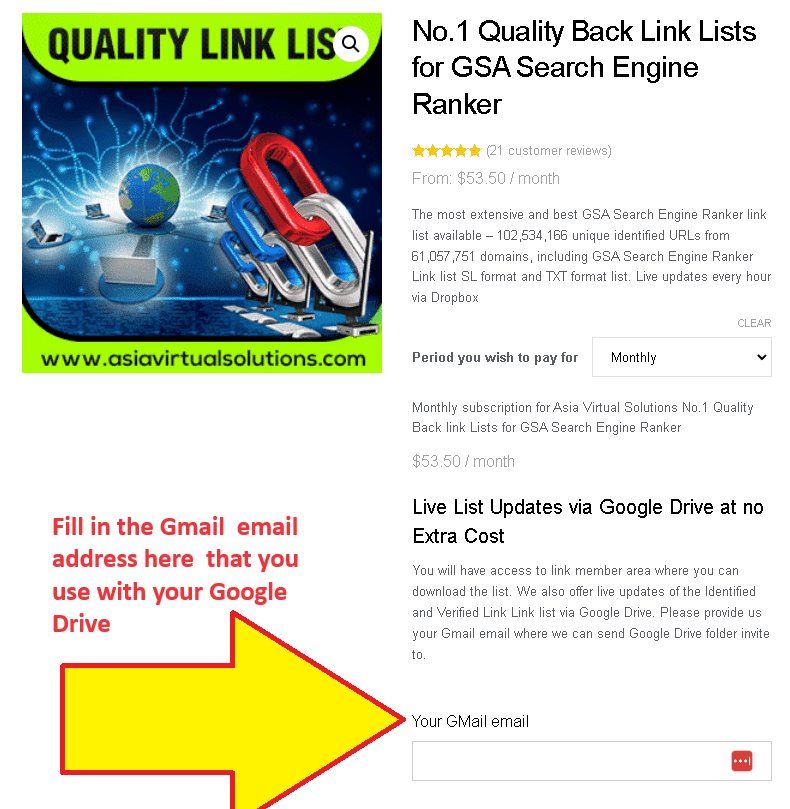 দ্রুত সেটআপ: গুগল ড্রাইভ শেয়ার্ড ফোল্ডার 3 এর মাধ্যমে GSA SER লিঙ্ক তালিকা অ্যাক্সেস করুন এটি সার্চ ইঞ্জিন র্যাঙ্কিংয়ের জন্য একটি পরিষেবা ব্যাকলিংক তালিকার তথ্যমূলক চিত্র। এটি একটি অনন্য বৈশিষ্ট্যের উপর জোর দেয় যা গুগল ড্রাইভের মাধ্যমে তালিকা আপডেট করার অনুমতি দেয়।.