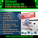 GSA Search Engine Ranker VPS (125x125)- 1 5 Promotional graphic for GSA Search Engine Ranker VPS highlights features such as 10 virtual CPUs, 12 GB ECC RAM, SEO tools, and public proxies. For more details, visit the website link provided at the bottom.