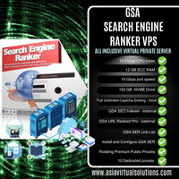 GSA Search Engine Ranker VPS (200 x 200) -2 13 This promotional graphic showcases the GSA Search Engine Ranker VPS package, featuring 10 CPU cores, 12 GB ECC RAM, and 150 GB NVMe storage. With the included SEO Indexer and dedicated proxies, this VPS package is optimized for efficient search engine ranking tasks.
