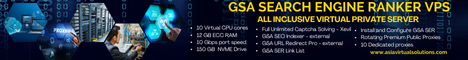 GSA Search Engine Ranker VPS (468 x 60) - 3 36 Banner for GSA Search Engine Ranker VPS, showcasing powerful 10 CPUs, 12 GB DDR4 RAM, SSDs, and integrated GSA software with proxies. Perfect for those looking to boost SEO keywords efficiently. Find more details on our website link at the bottom right.