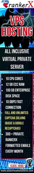 RANKERX VPS HOSTING (120x600) - 2 22 Promotional banner for rankerx vps hosting featuring specifications for an all-inclusive virtual private server.