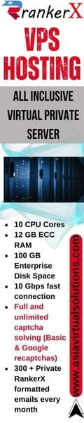 RANKERX VPS HOSTING (120x600) - 4 24 Advertisement for RankerX VPS hosting featuring a list of specs and services against a backdrop of server racks, perfectly encapsulated into a 120x600 banner.