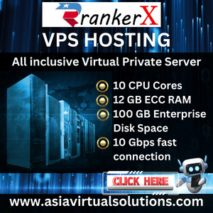 RANKERX VPS HOSTING (300x300) - 2 13 Advertisement for RankerX VPS Hosting featuring server imagery and listed benefits including 10 CPU cores, 100 GB RAM, and 10 Gbps fast connection.
