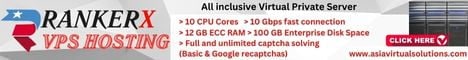 RANKERX VPS HOSTING (468x60) - 2 17 Promotional banner for RankerX VPS Hosting featuring US flag elements, highlighting various service features such as 10 CPU cores, 10 Gbps connection, and full SEO capabilities.