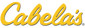 cabelas-logo-2x Cabela's logo in yellow script font on a light gray background.