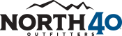 north-40-outfitters-logo North 40 Outfitters logo with the words "NORTH 40" in bold letters, "NORTH" in black, "40" in blue, and mountain silhouettes above the text.