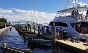 Portable wood docks installed in downtown Jacksonville