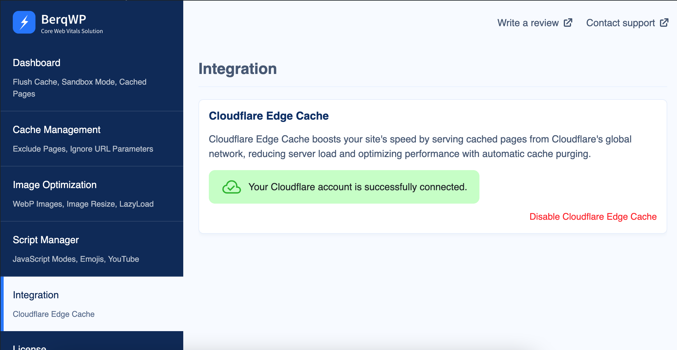 Cloudflare connected message.