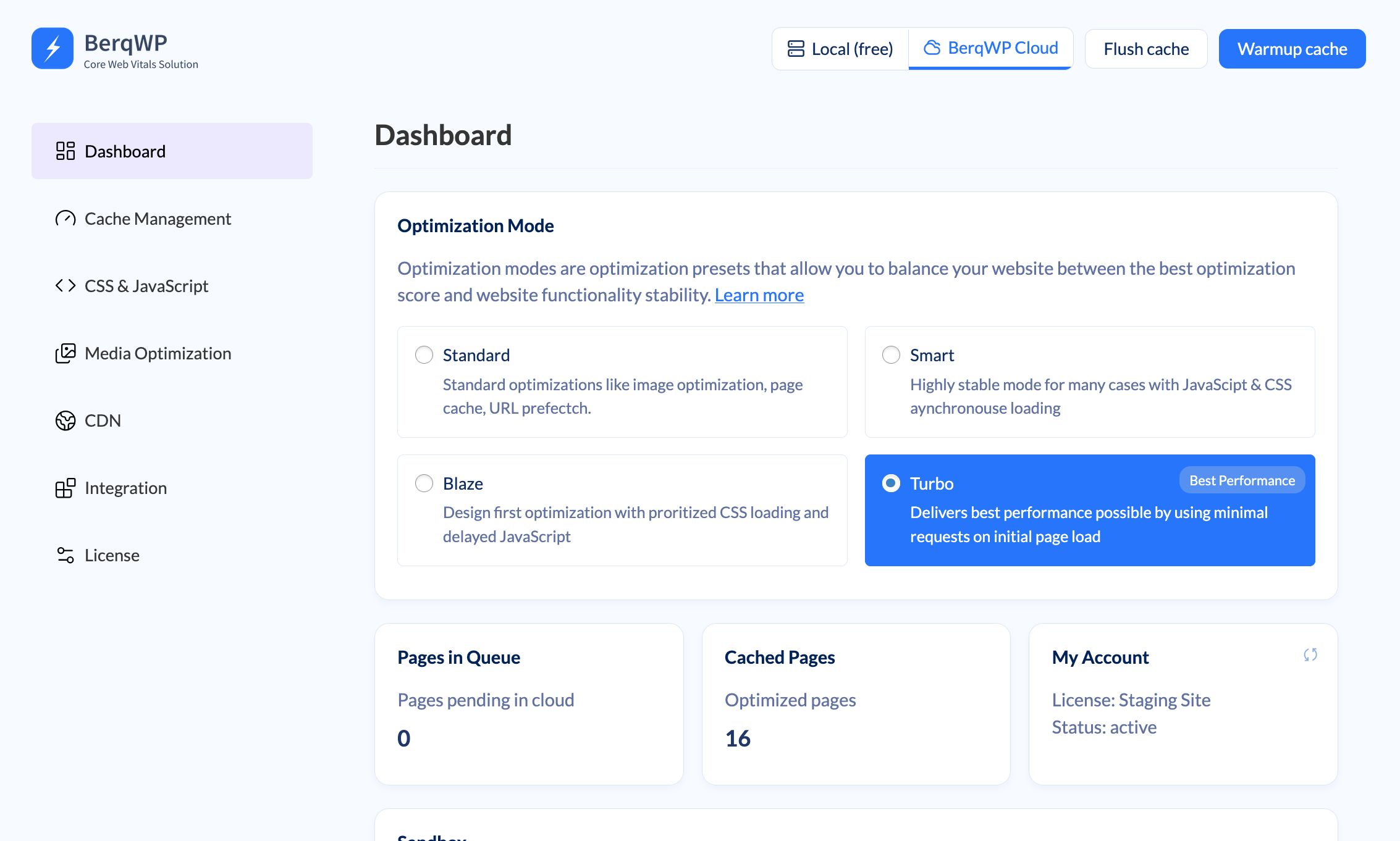BerqWP v4 Dashboard