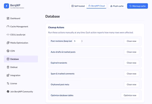 Database optimization settings