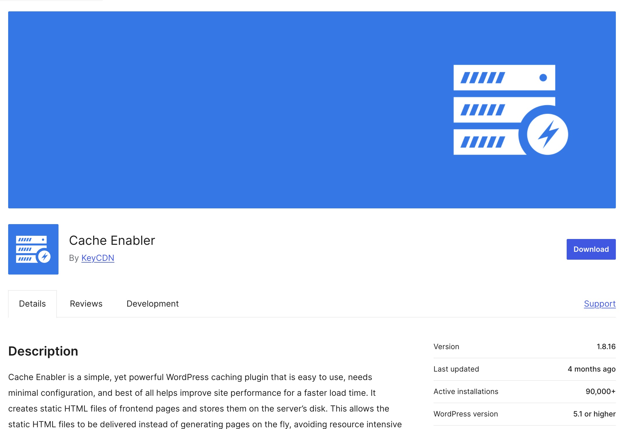 Cache Enabler plugin