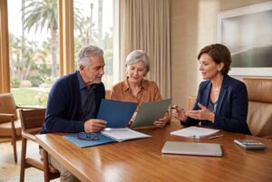 How to Use the California Birthday Rule to Swap Medigap Plans Without Underwriting 2 financial advisor consulting senior couple office