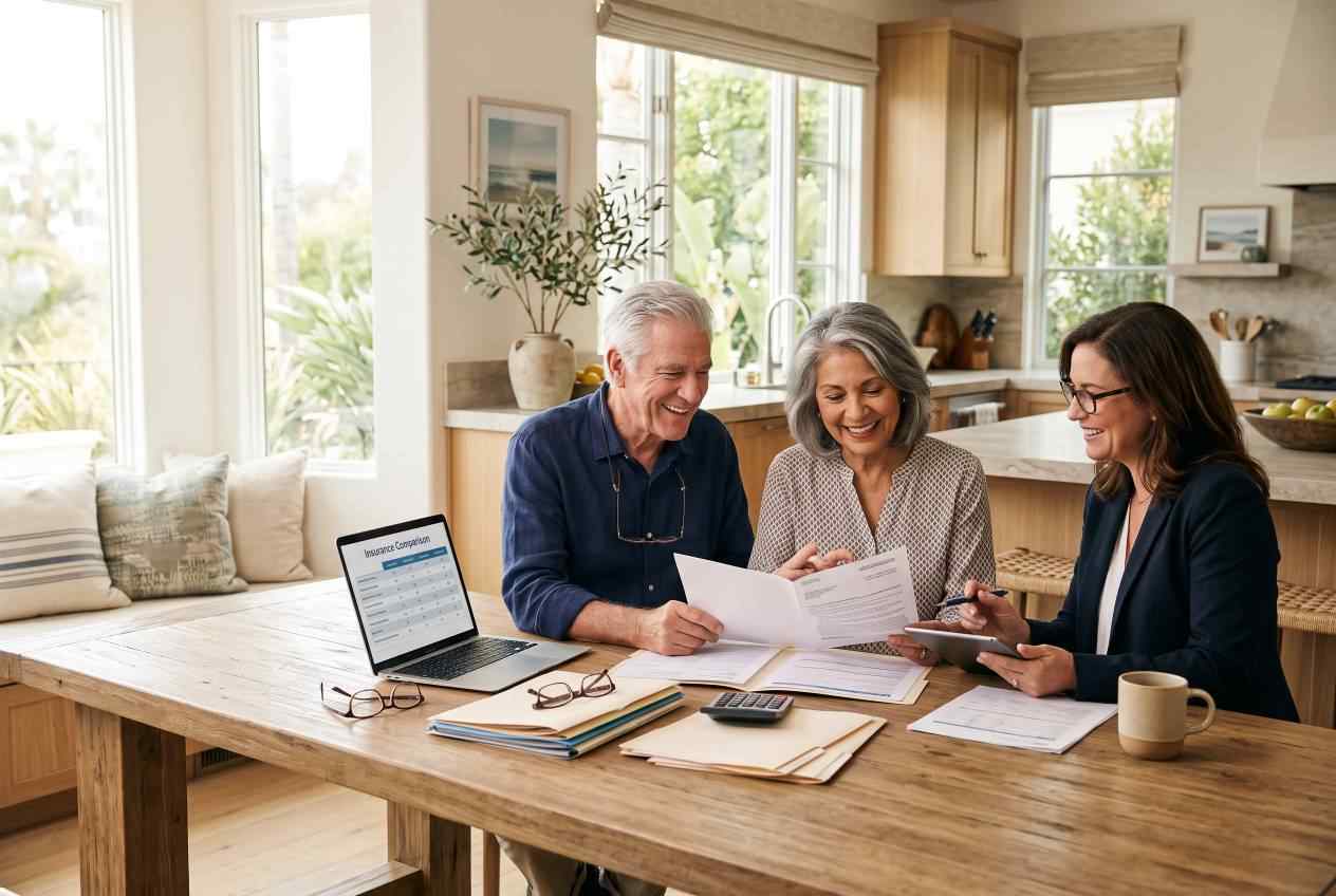 insurance-consultant-meeting-senior-couple-kitchen insurance consultant meeting senior couple kitchen