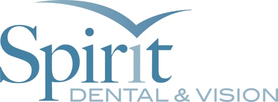 spirit-dental-vision-logo A blue and white logo of spirit dental & orthodontics