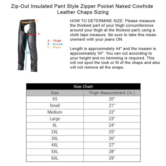 vance leather unisex all season black pant style premium cowhide motorcycle leather chaps
