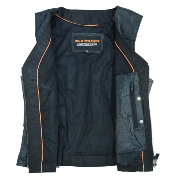 high mileage roxy ladies black vest | fringes | rivets