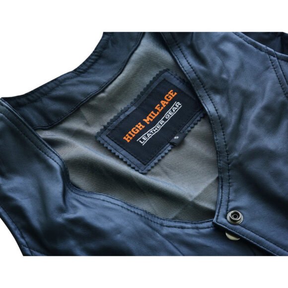 high mileage roxy ladies black vest | fringes | rivets