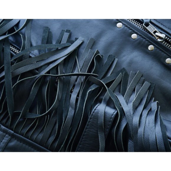 high mileage roxy ladies black vest | fringes | rivets