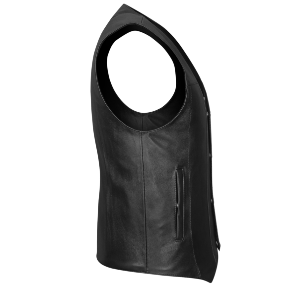 vance mens black cowhide buffalo nickel motorcycle vest