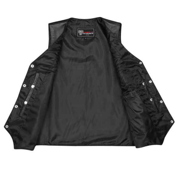 vance mens black cowhide buffalo nickel motorcycle vest