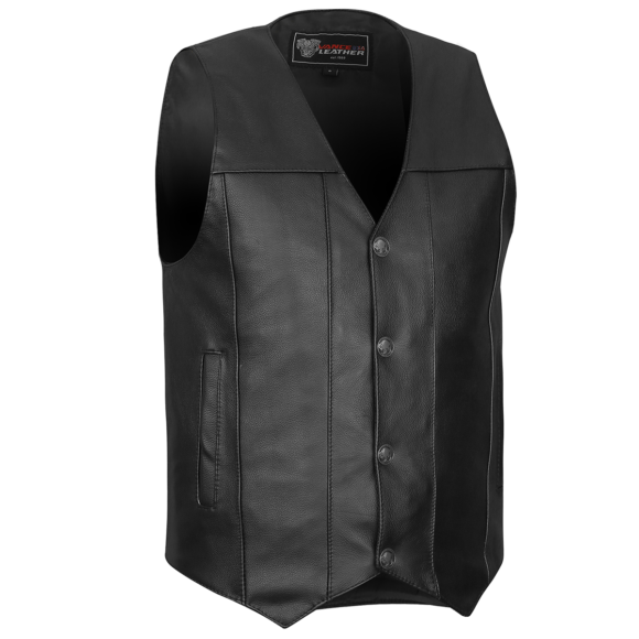 vance mens black cowhide buffalo nickel motorcycle vest