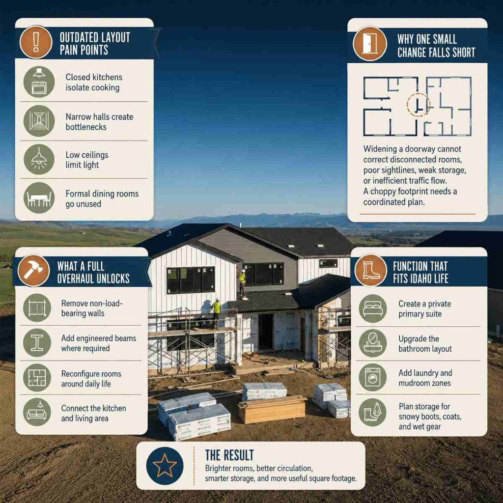 Signs Your Idaho Falls Home Needs a Full Rehab (Not Just a Remodel) 2 How do outdated floor plans and layout inefficiencies justify a complete overhaul