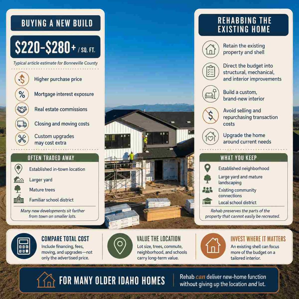 Signs Your Idaho Falls Home Needs a Full Rehab (Not Just a Remodel) 3 How does a full home rehab compare to buying a new house in the current Idaho Falls market