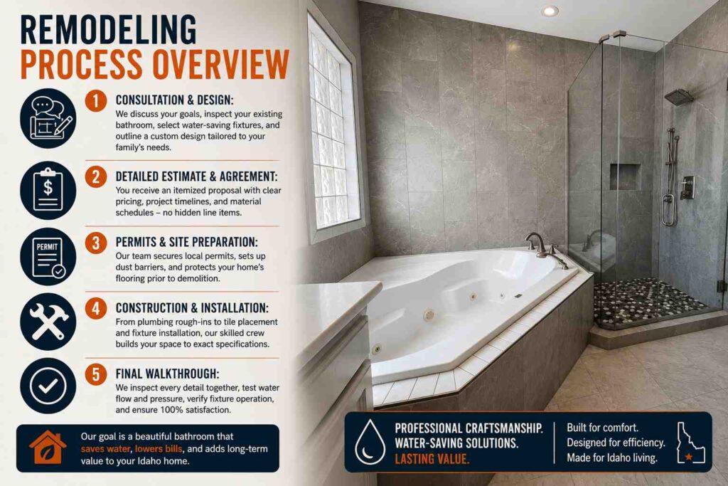Efficient Upgrades: Water-Saving Bathroom Features That Help Lower Utility Bills 4 Remodeling Process Overview