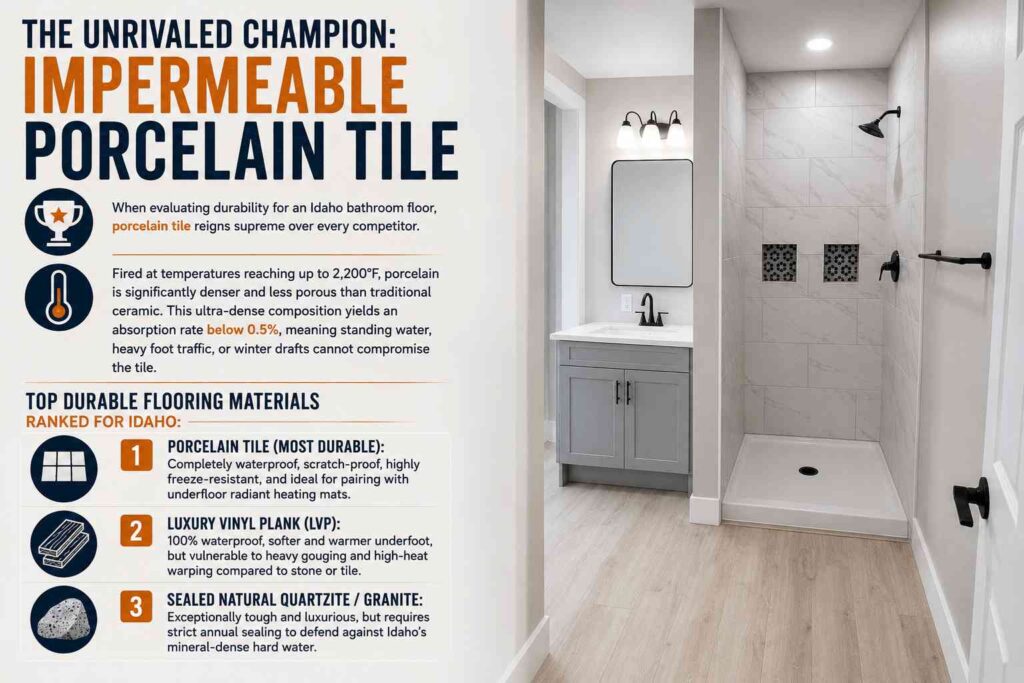 What Is the Most Durable Material for an Idaho Bathroom Floor? 3 The Unrivaled Champion Impermeable Porcelain Tile