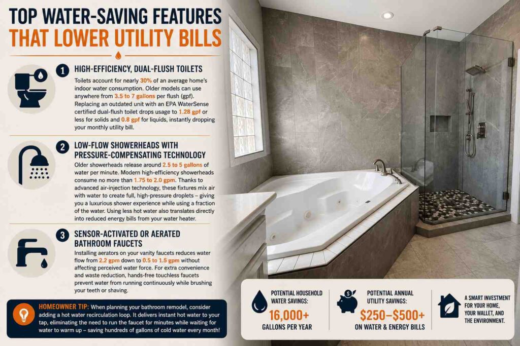 Efficient Upgrades: Water-Saving Bathroom Features That Help Lower Utility Bills 3 Top Water Saving Features That Lower Utility Bills
