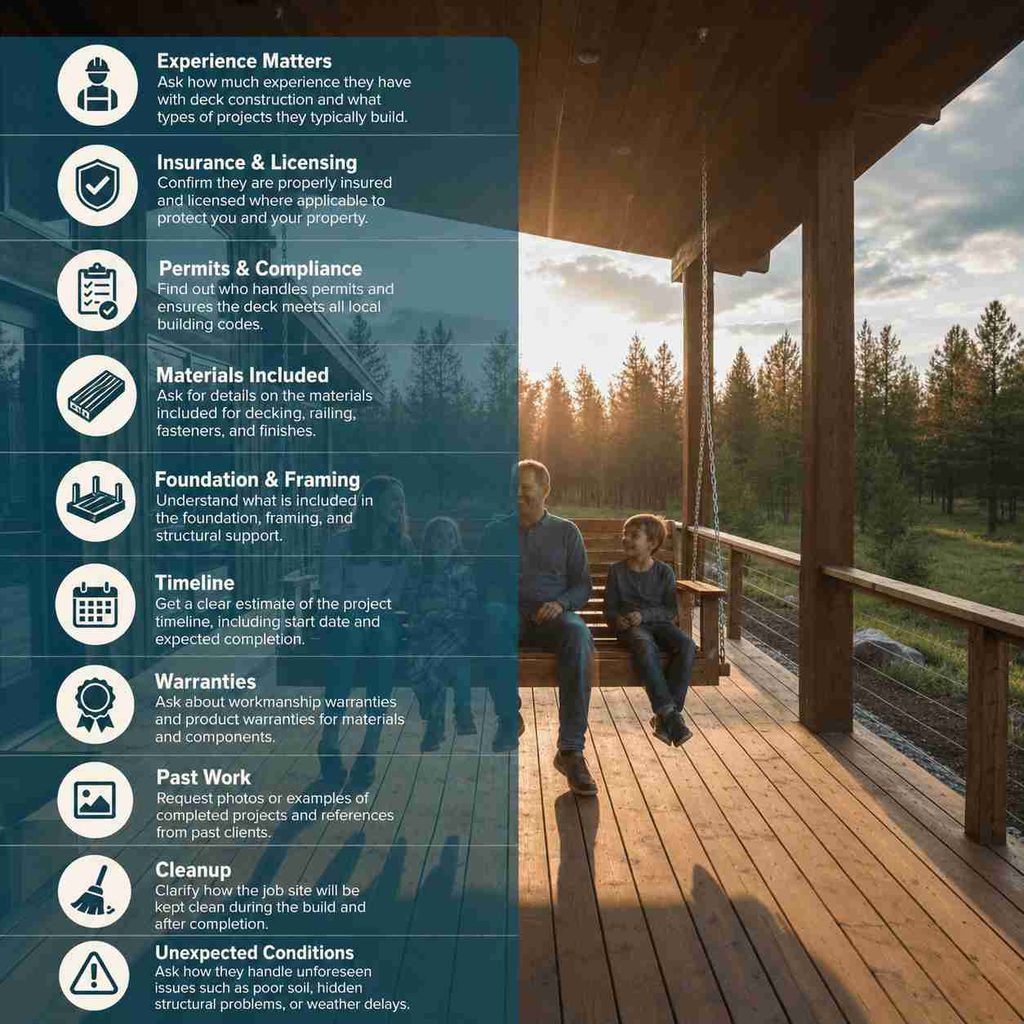 Deck Building in Idaho Falls: Materials, Costs & What to Expect 6 What Should You Look for When Hiring a Deck Builder in Idaho Falls