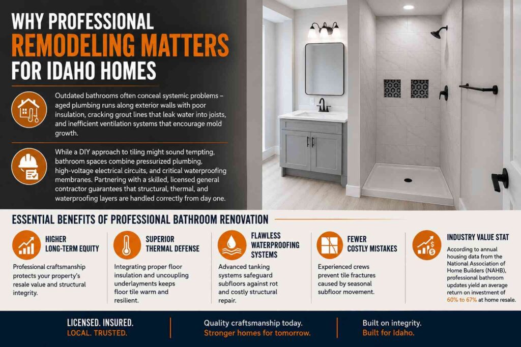 What Is the Most Durable Material for an Idaho Bathroom Floor? 2 Why Professional Remodeling Matters for Idaho Homes