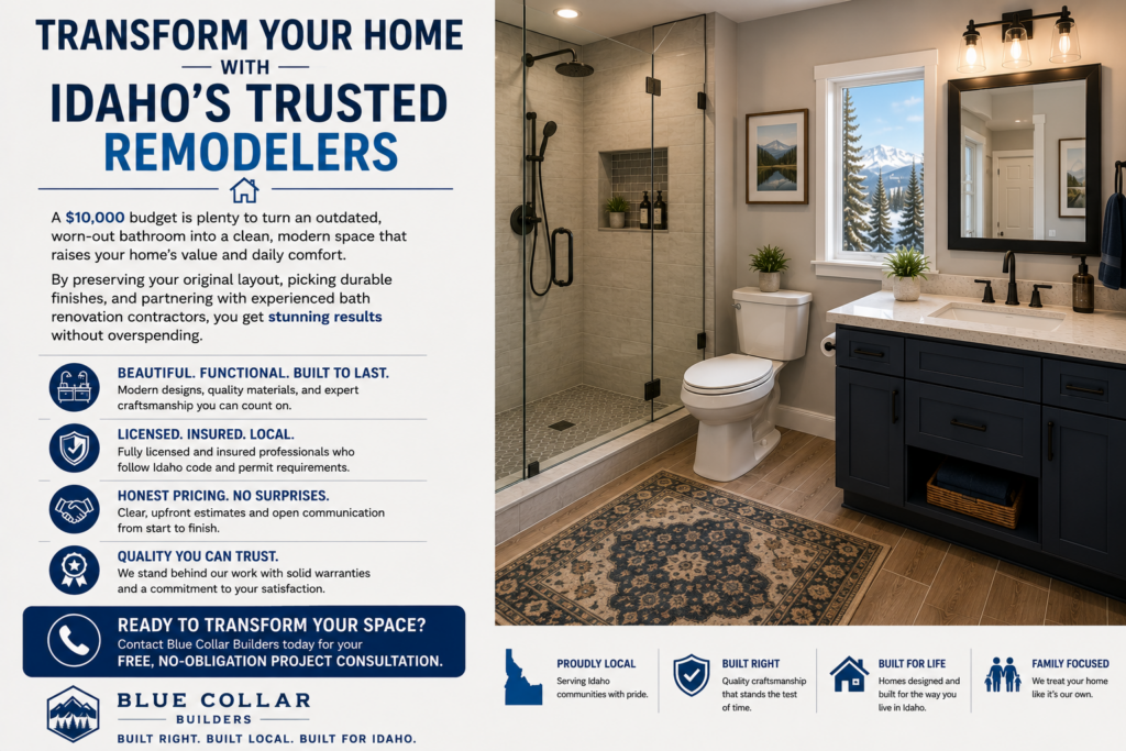 Is a $10,000 Bathroom Remodel Budget Realistic in Idaho? What to Expect, ROI, and Expert Tips 4 What to Expect ROI and Expert Tips 4