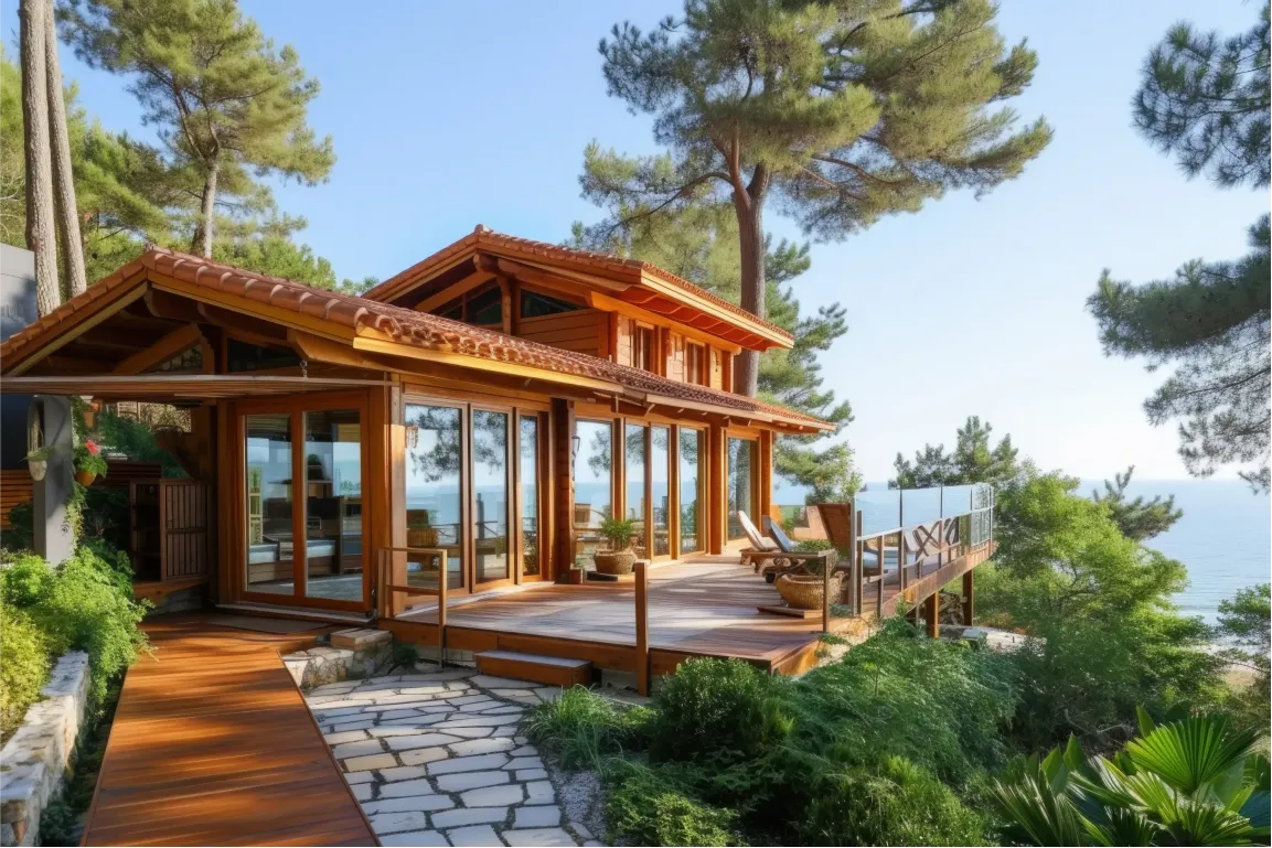 photorealistic-wooden-house-with-timber-structure Fire pits