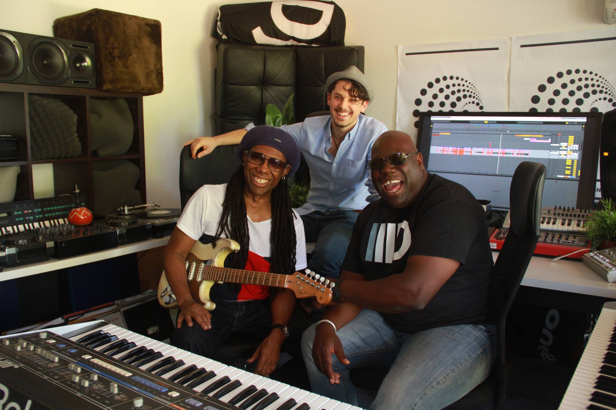 steve ward in the studio with nile rogers and carl cox