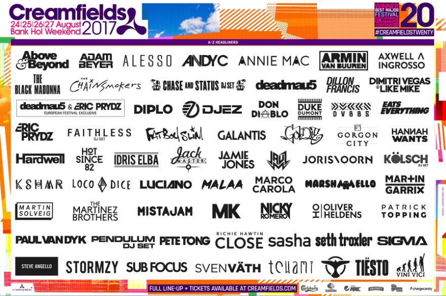 creamfields lineup 2017 change underground