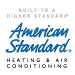 American-Standard-logo1 American Standard Heating & Air Conditioning logo with "Built to a Higher Standard.